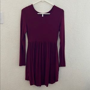 Maroon long sleeved dress
